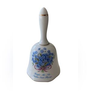 Floral Porcelain Bell with Blue Flowers